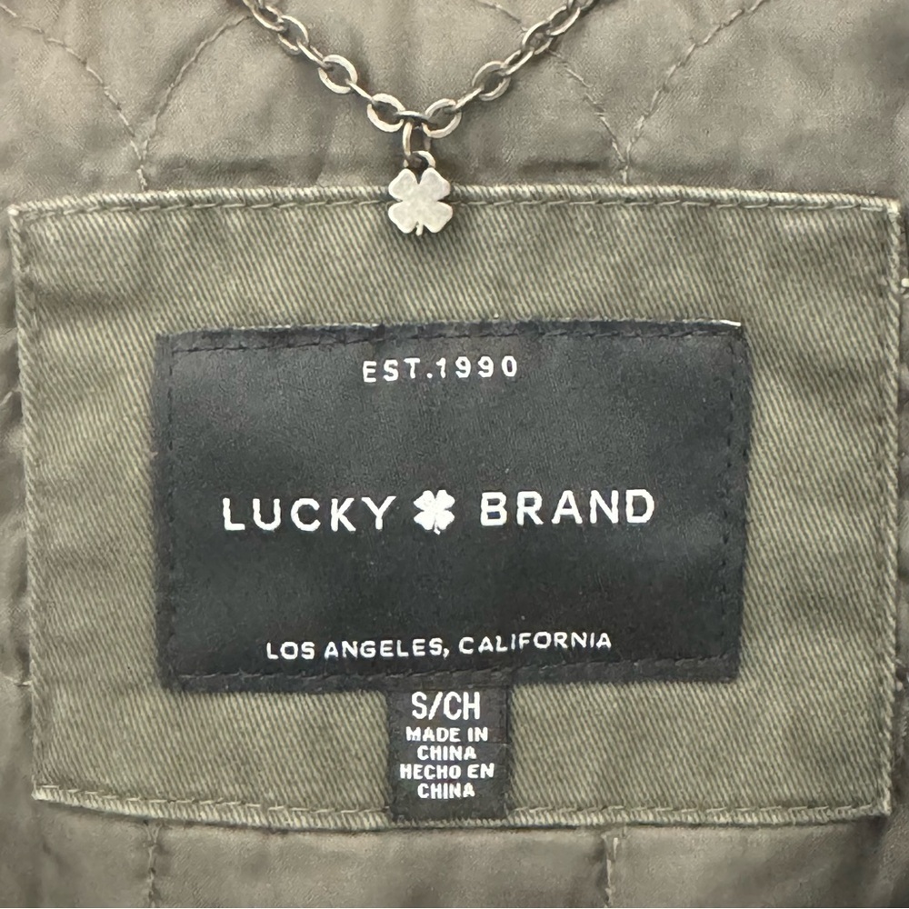 LUCKY BRAND Cotton Twill Hooded Jacket Anorak Utility Military Army Field Barn S - Picture 2 of 15